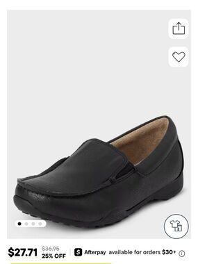Childrens Place Boy Black Leather Slip-On Loafers